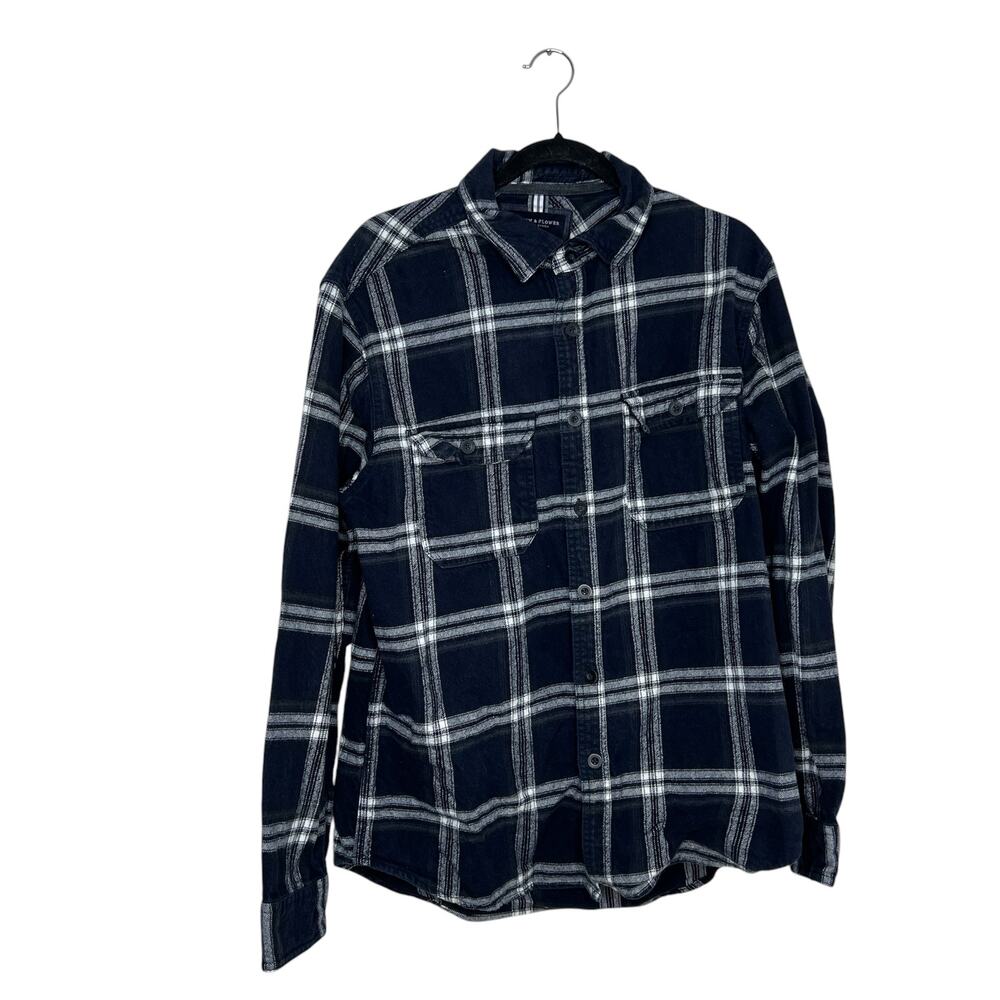 Denim & Flower Plaid Buttoned Long Sleeve Size Large